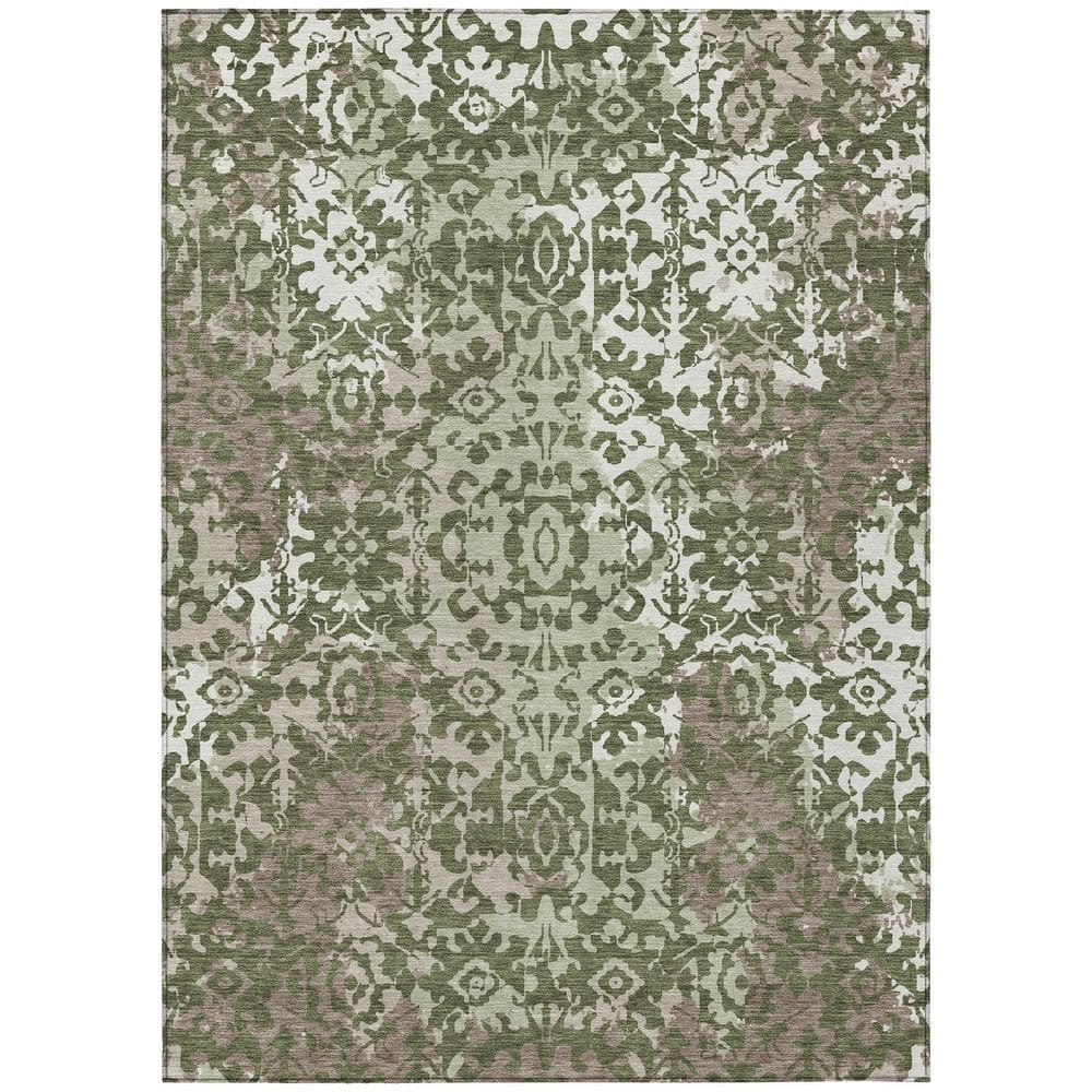 Chantille Machine Washable Indoor/Outdoor Abstract ACN2979 Olive 5 ft. x 7 ft. 6 in. Area Rug price history on PriceWatchPro