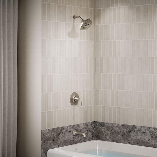 Sundae Single-Handle 3-Spray Tub and Shower Faucet 1.75 GPM in Vibrant Brushed Nickel (Valve Included)