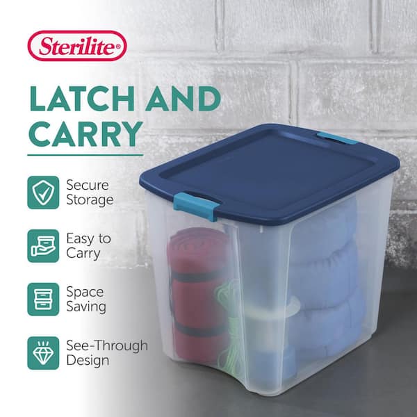 Sterilite 26 Gal. Latch and Carry Storage Bin Box Container (12