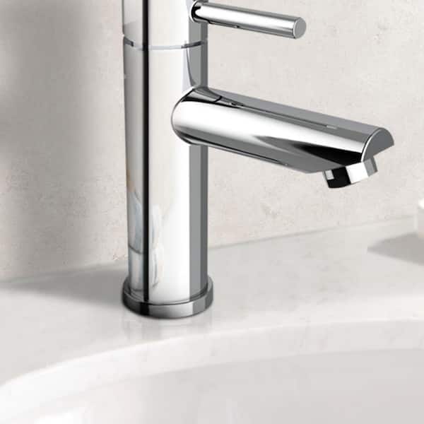 Low Arc Spout Single Handle Single Hole Bathroom Faucet in Chrome