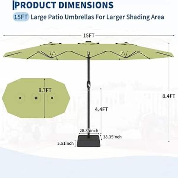 48 inch patio umbrella Beach with Universal Clamp, Detachable UV Protection Beach Chair Umbrellas, 360 ° Adjustable Umbrellas for Chair, Portable Outdoor Umbrella Sunshade for Beach Camping Stroller (blue) Transform your outdoor space into a comfortable oasis with this premium 15 ft x 9 ft extra homfan 15ft Patio Umbrella with