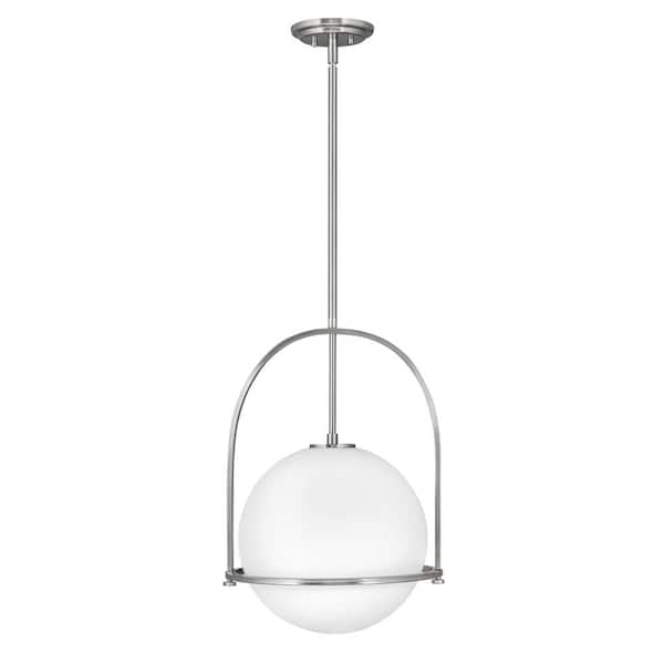 HINKLEY - Somerset 1-Light Brushed Nickel Shaded Pendant Light