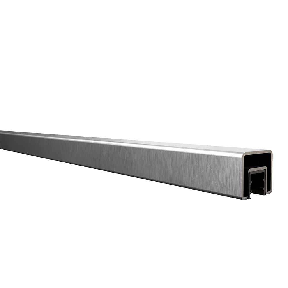MountainView 1 in H x 96 in. W Glass Deck Railing Brushed Stainless Steel Top Rail price history on PriceWatchPro