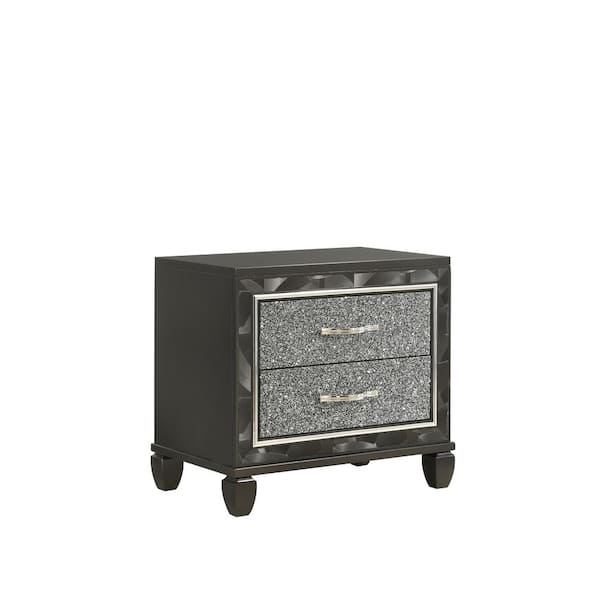 NEW CLASSIC HOME FURNISHINGS New Classic Furniture Black Pearl 2-Drawer Furniture Radiance Nightstand