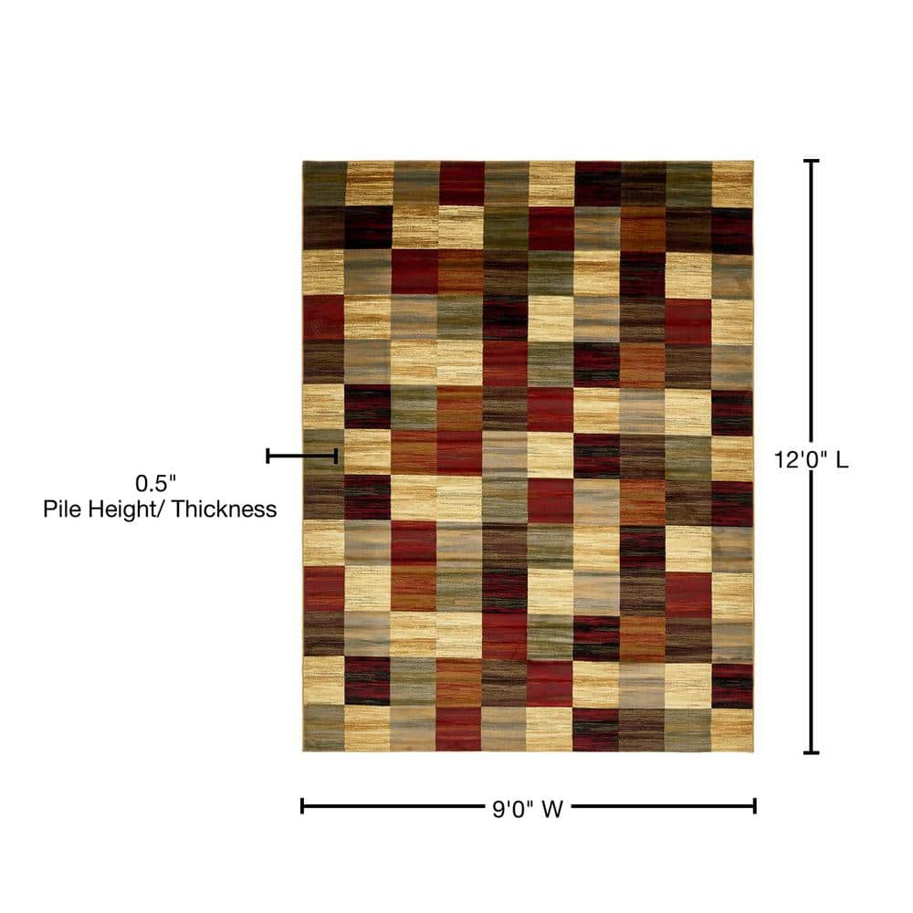 Braided Handmade Black Synthetic 9' x 12' Rectangular Rug