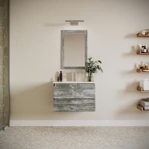 Formosa 30 in. Single Sink Wall Mount Floating Sage Gray Bath Vanity with White Quartz Top and Undermount Ceramic Sink