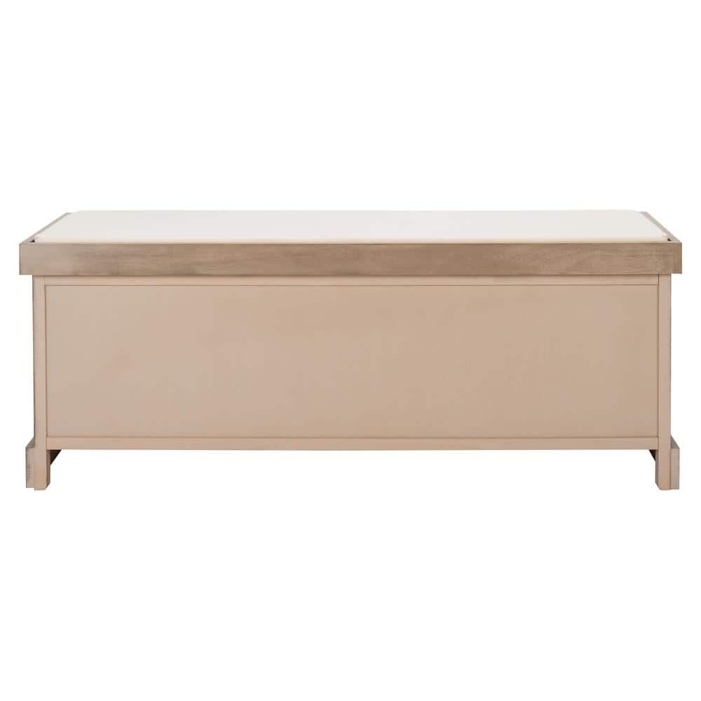 Landers Sand Cushioned 3-Drawer Storage Bench