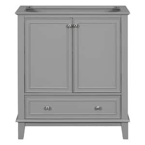 30 in. W x 18 in. D x 33 in. H Bath Vanity Cabinet without Top in Grey with 1-Drawers and 2-Door Storage Shelf