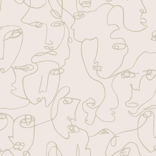 57 sq. ft. Neutral The Art of Expression Easy to Remove Abstract Wallpaper