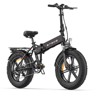 20 in. 750W Aluminum Front Shock Absorber Foldable Electric Bike with LED Display in Black
