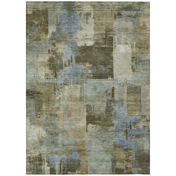 Chantille Machine Washable Indoor/Outdoor Abstract ACN2069 Green 8 ft. x 10 ft. Area Rug