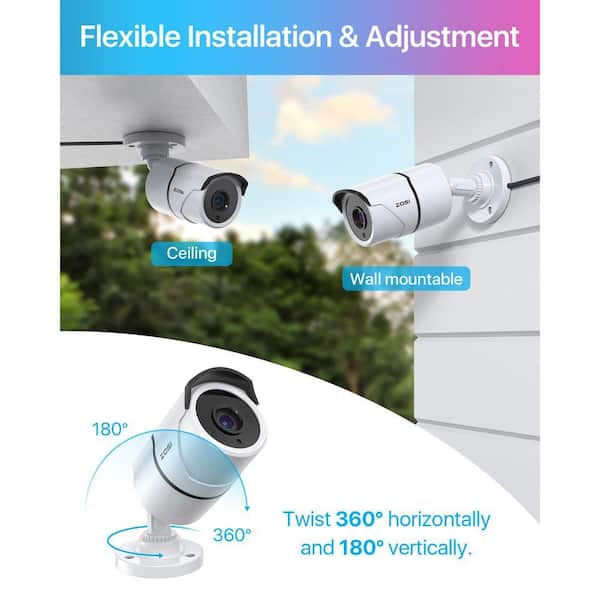 ZOSI 1080P Full HD TVI Hardwired Home Security Camera with Audio
