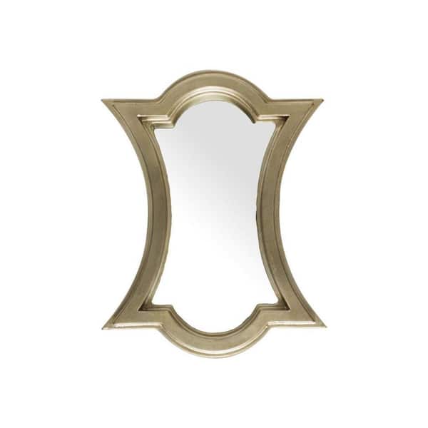 HomeRoots Mariana 2.55 in. x 15.64 in. Classic Irregular Framed Gold Vanity Mirror