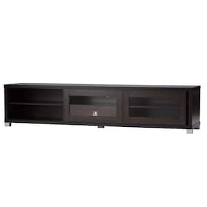 Beasley 70 in. Dark Brown Wood TV Stand with 1 Drawer Fits TVs Up to 35 in. with Storage Doors