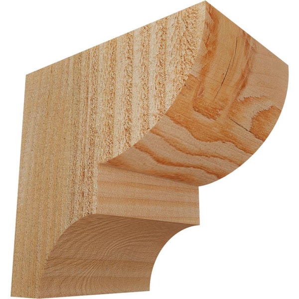 Ekena Millwork 4 in. x 6 in. x 6 in. Douglas Fir Ridgewood Rough Sawn Corbel