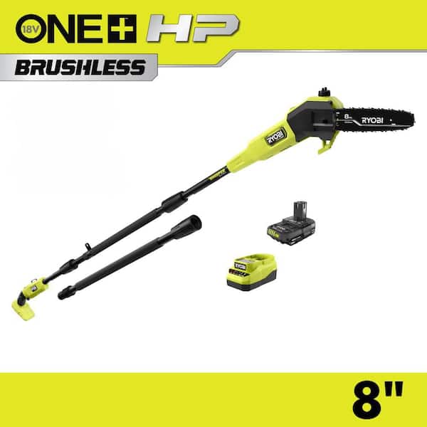 ONE+ HP 18V Brushless Whisper Series 8 in. Cordless Battery Pole Saw with 2.0 Ah Battery and Charger