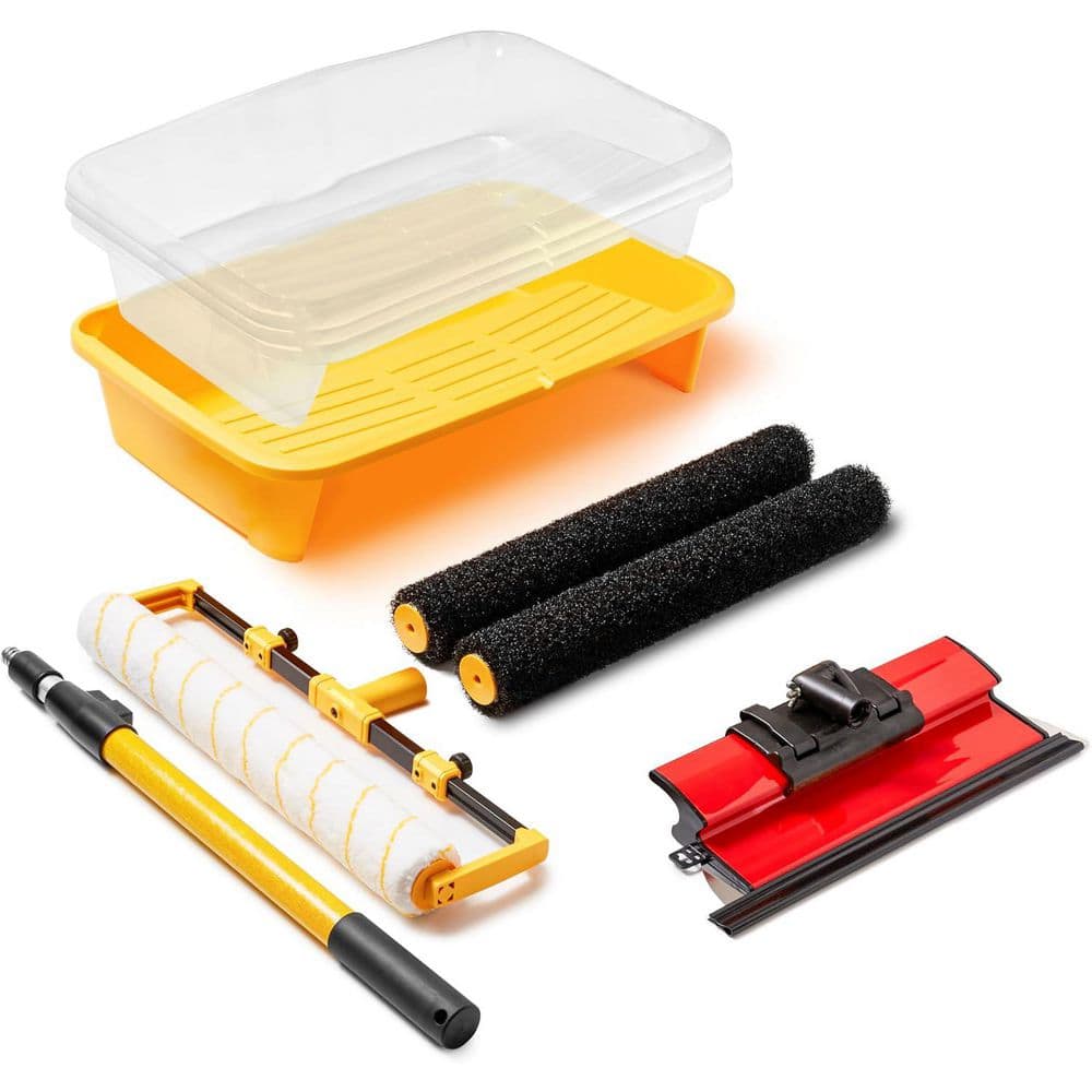 18 in. Paint Roller Kit with Drywall Skimming Blade, Compound Roller, Extension Handle, Tray, Cover, Frame 10-Pack price history on PriceWatchPro