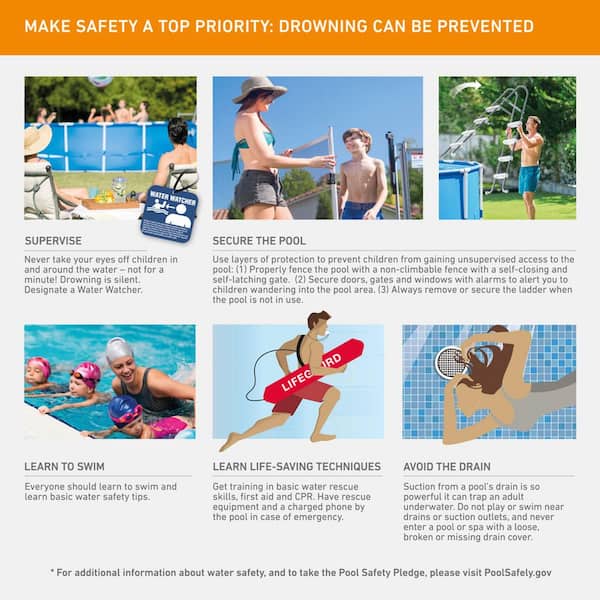 10 ft. x 30 in. Metal Frame Above Ground Pool & Steel Frame Pool Ladder