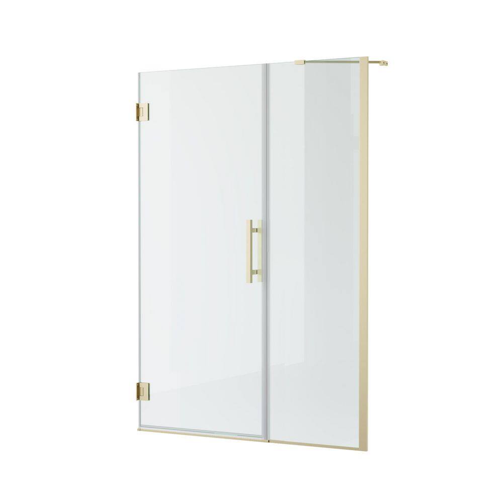 52 to 53 in. W x 72 in. H Hinged Frameless Shower Door in Brushed Gold with 10mm Tempered Glass, Double-Sided Easy-Clean price history on PriceWatchPro