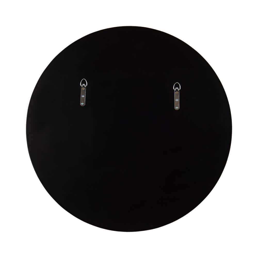 Sebecka 26" Round Gold Leaf Wooden Vanity Mirror