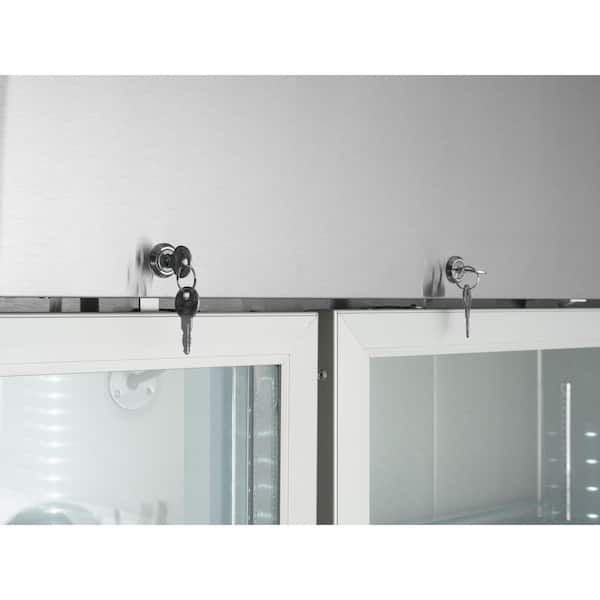 81 in. 72 cu. ft. Commercial 3-Glass Door Reach In Refrigerator in Stainless Steel