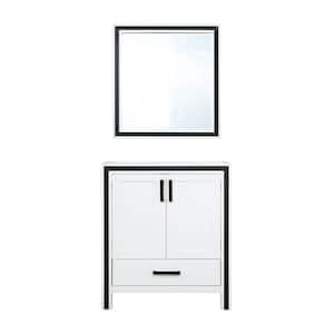 Ziva 30 in. W x 22 in. D White Double Bath Vanity without Top and 28 in Mirror