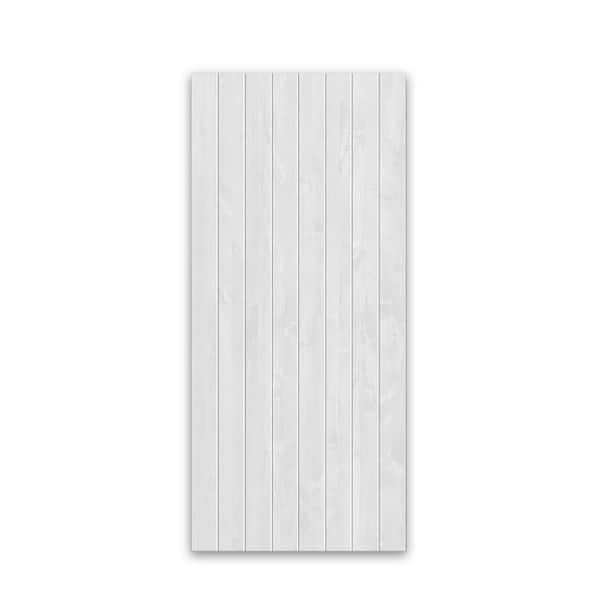 CALHOME 30 in. x 80 in. Hollow Core White Stained Solid Wood Interior Door Slab Slab