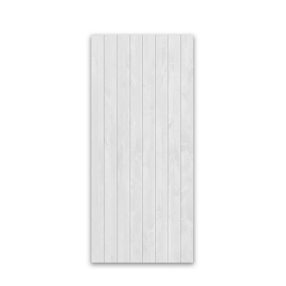 CALHOME 32 in. x 80 in. Hollow Core White Stained Solid Wood Interior Door Slab