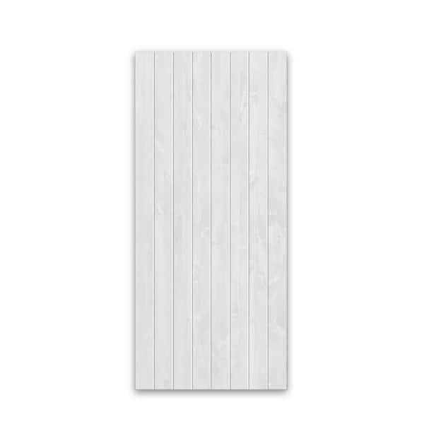38 in. x 80 in. Hollow Core White Stained Pine Wood Interior Door Slab
