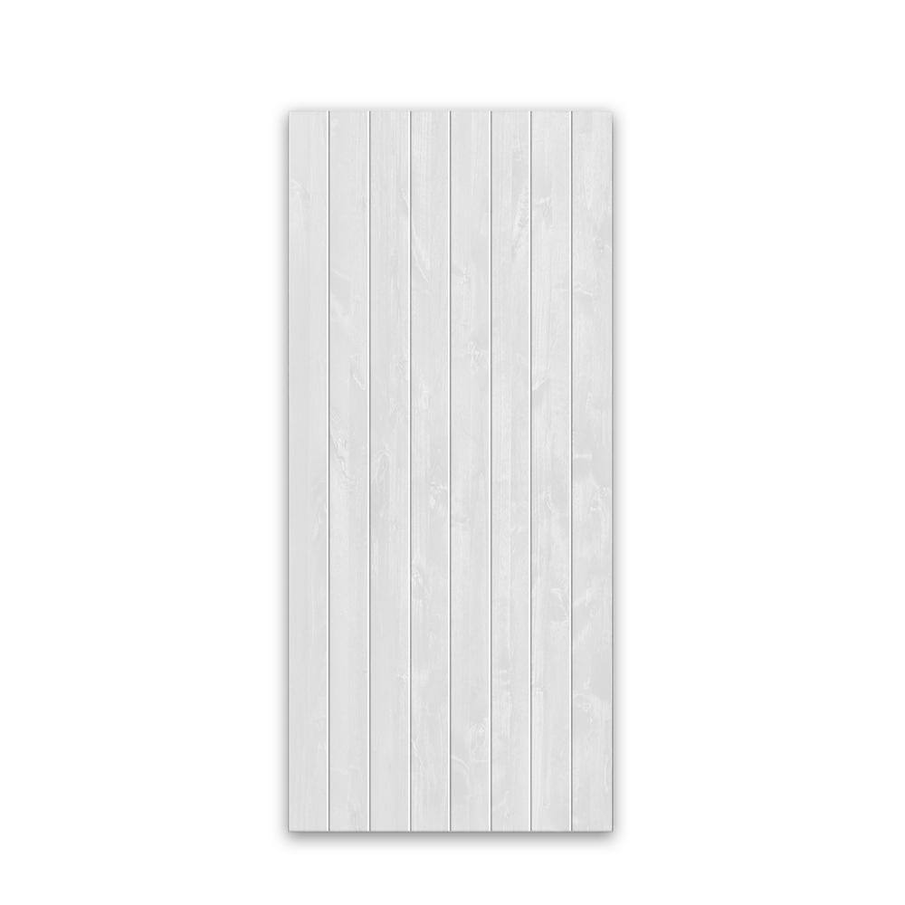CALHOME 32 in. x 84 in. Hollow Core White Stained Solid Wood Interior Door Slab