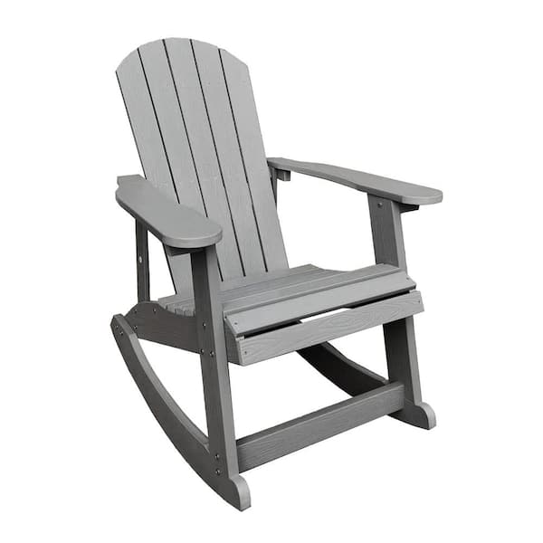 Alpine Corporation Light Gray Adirondack Rocking Chair