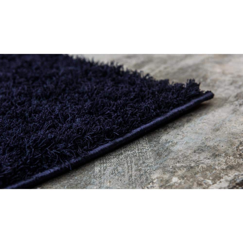 Midnight Blue Rectangular 8' x 10' Shag Rug for Kids