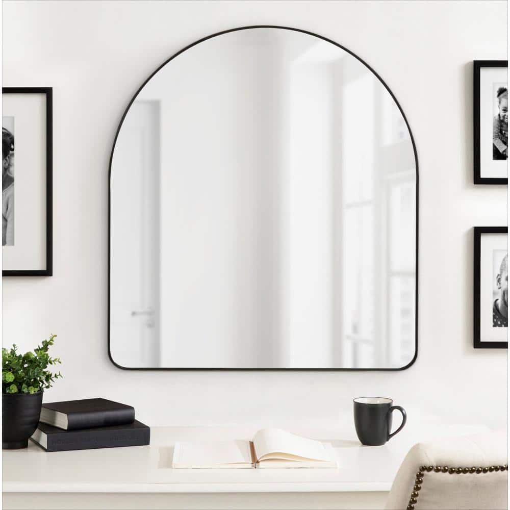 Zayda Black Aluminum Arched Full-Length Mirror