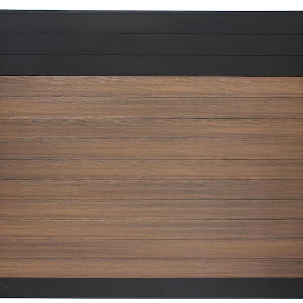 Euro Style 6 ft. H x 6 ft. W Black Top King Cedar Aluminum/Composite Horizontal Fence Section