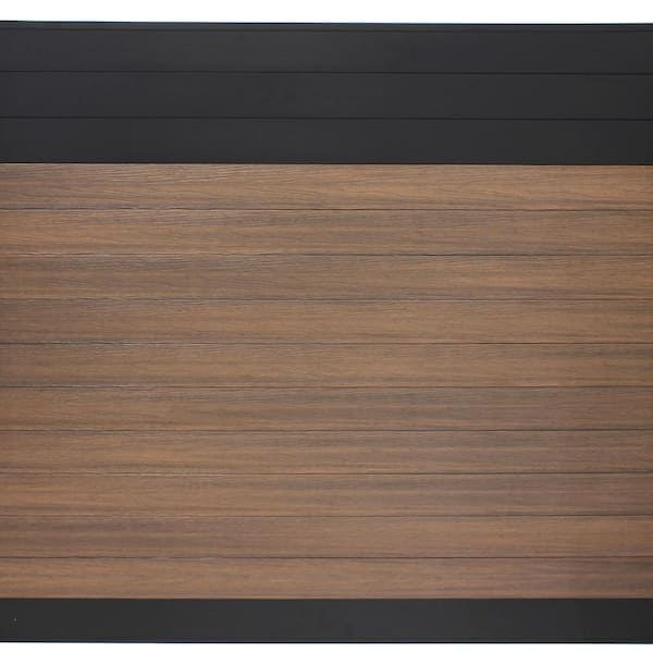 Veranda Euro Style 6 ft. H x 6 ft. W Black Top King Cedar Aluminum/Composite Horizontal Fence Section