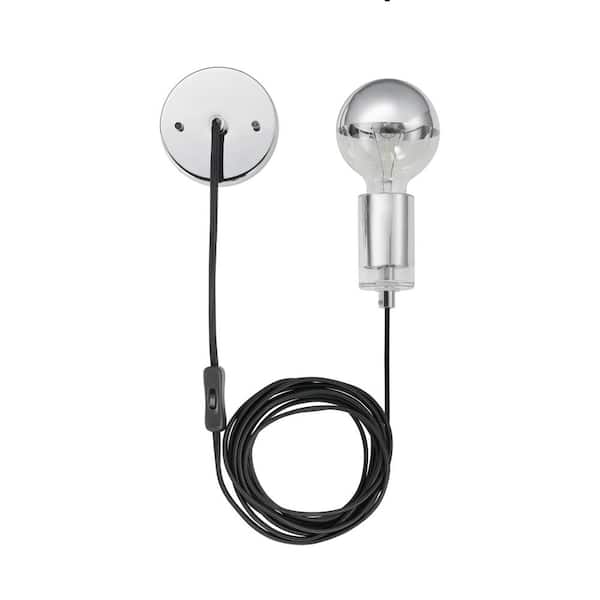 Globe Electric Glenmore 1-Light Chrome Plug-In or Hardwire Pendant