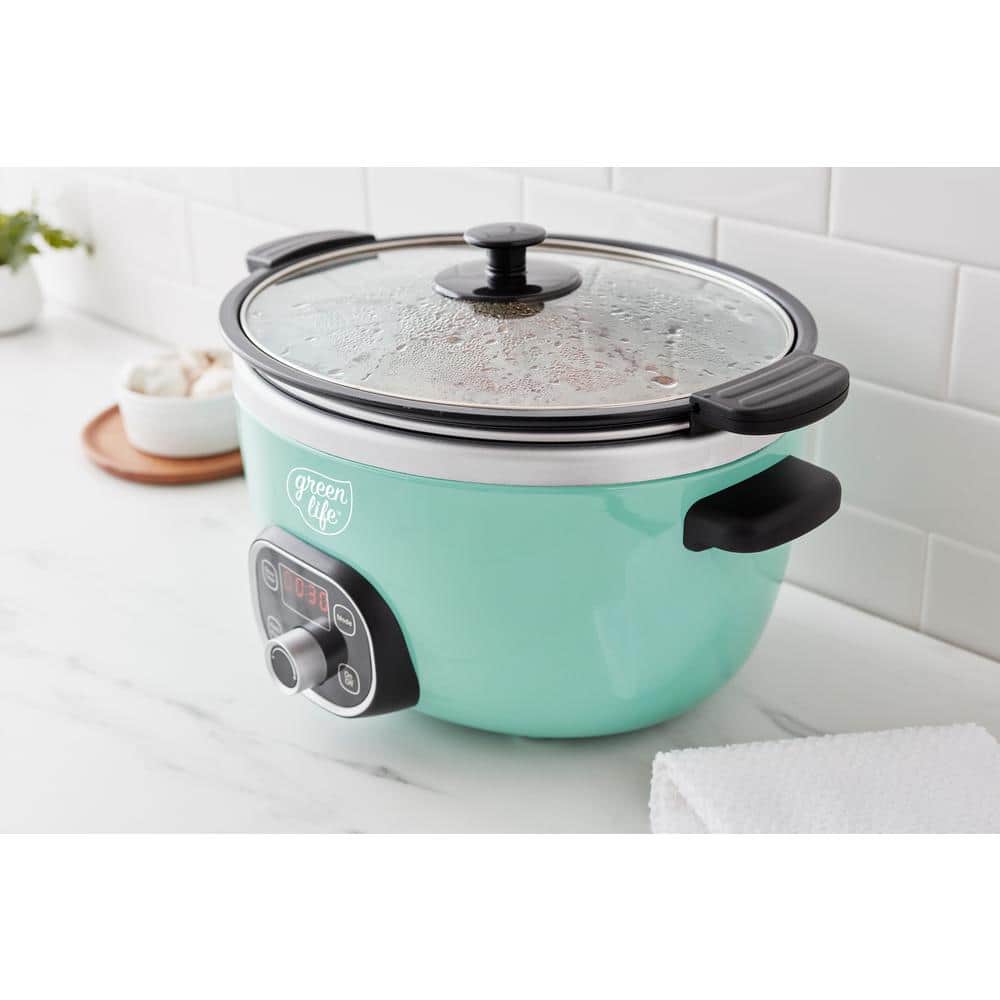 Turquoise 6 Quart Digital Display Non-Stick Buffet Server