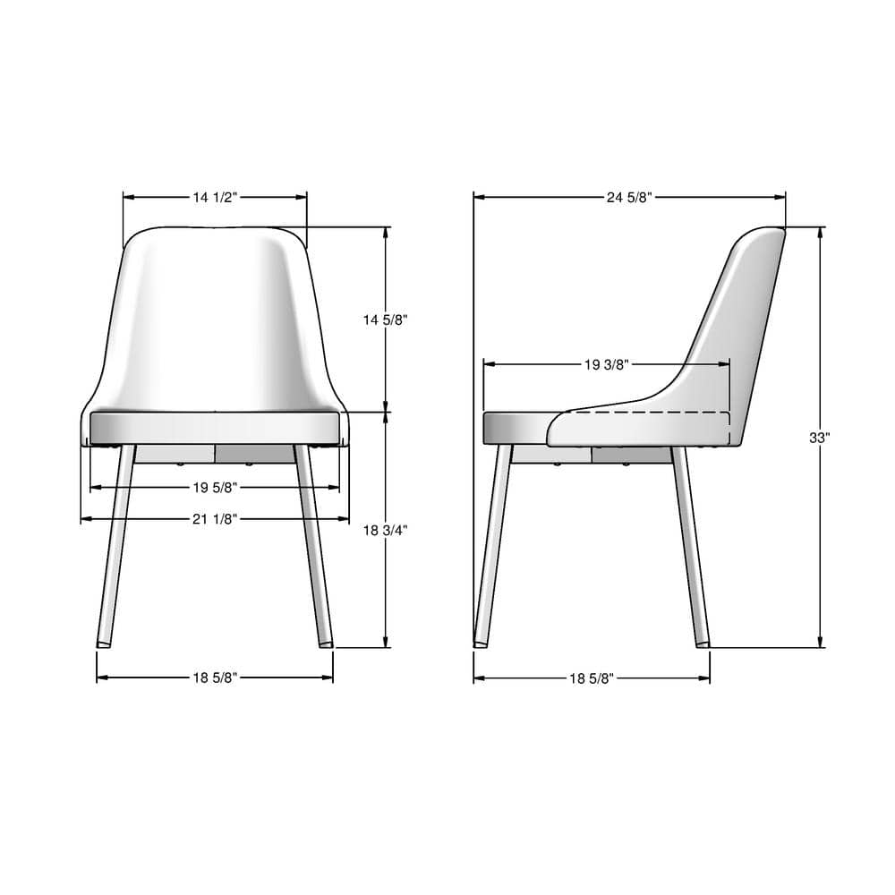 Light Beige Grey Bouclé Upholstered Side Chair with Black Metal Legs