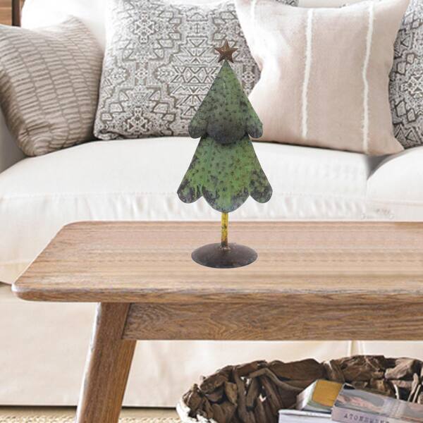 HomeRoots Rosemary Abstract Green Bronze Yellow Reclaimed Iron Christmas Tree