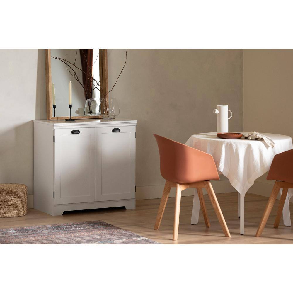 Harma 33" White Farmhouse Storage Cabinet with Adjustable Shelf