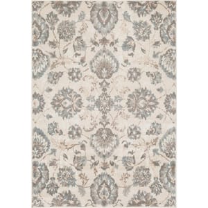 Emery Grey Floral 5 ft. x 7 ft. Area Rug