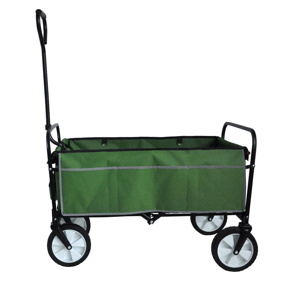 Folding Wagon 4.75 cu. ft. 600D Polyester Fabric Shopping Beach Garden Cart in Green price history on PriceWatchPro