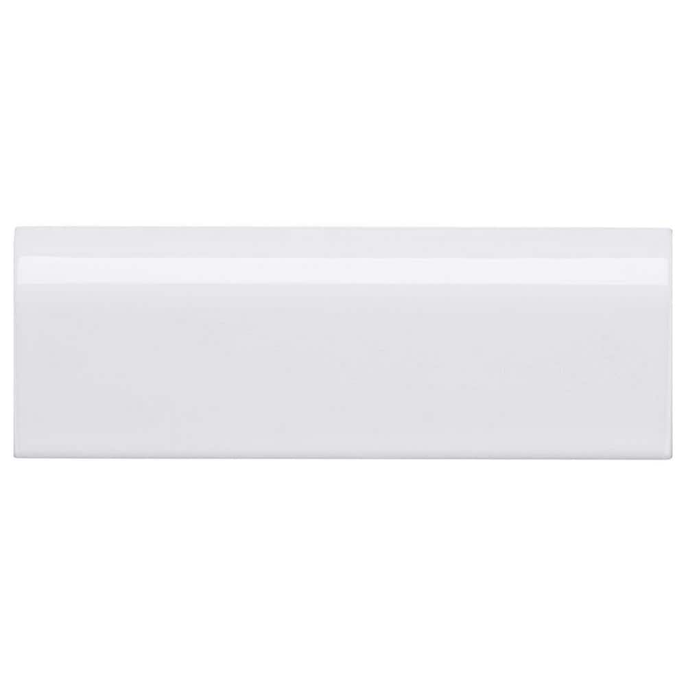 Alva Pablina White 2 in. x 6 in. Subway Brick Ceramic Wall Tile Sample