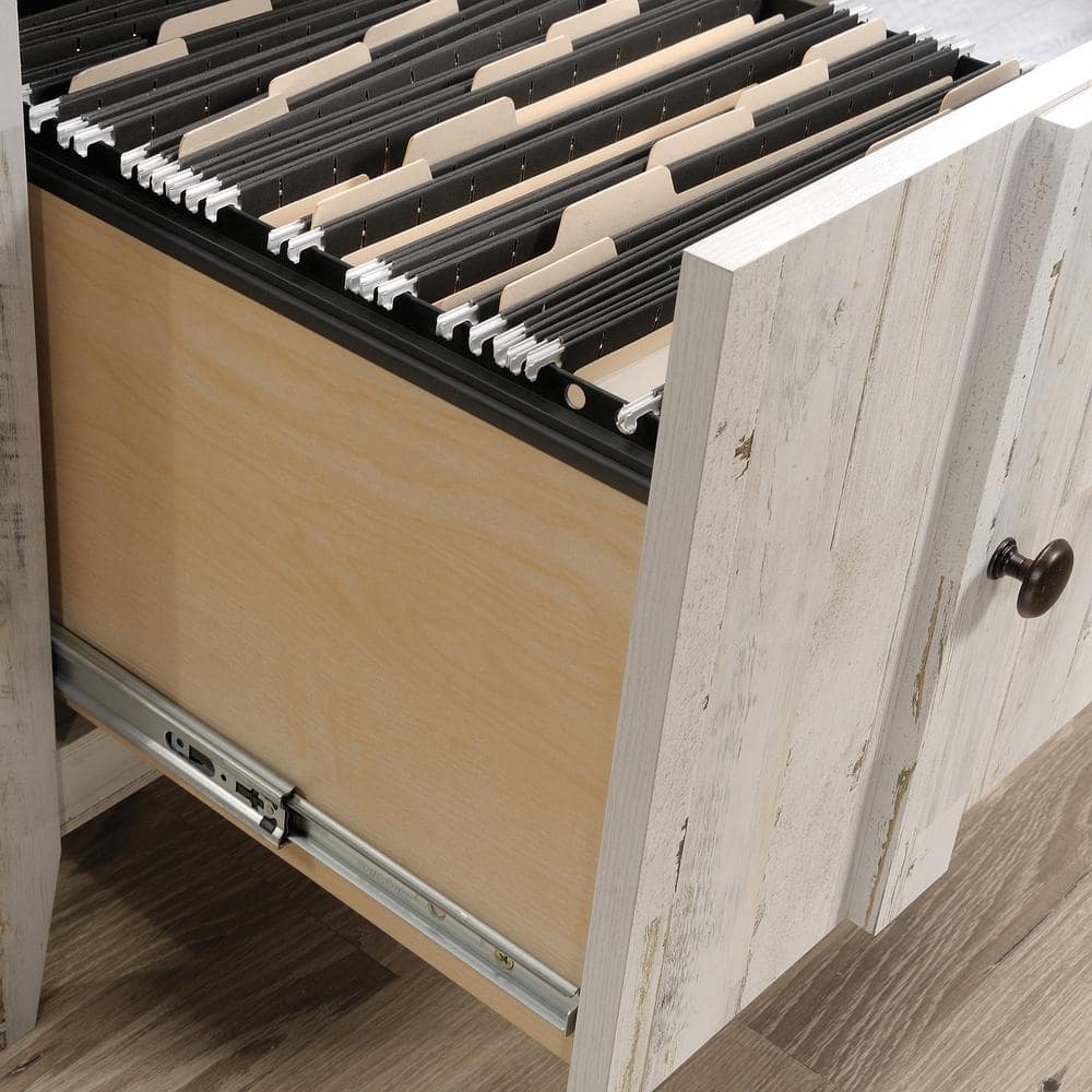 White Wood L-Shaped Computer Desk with Drawer and Keyboard Tray