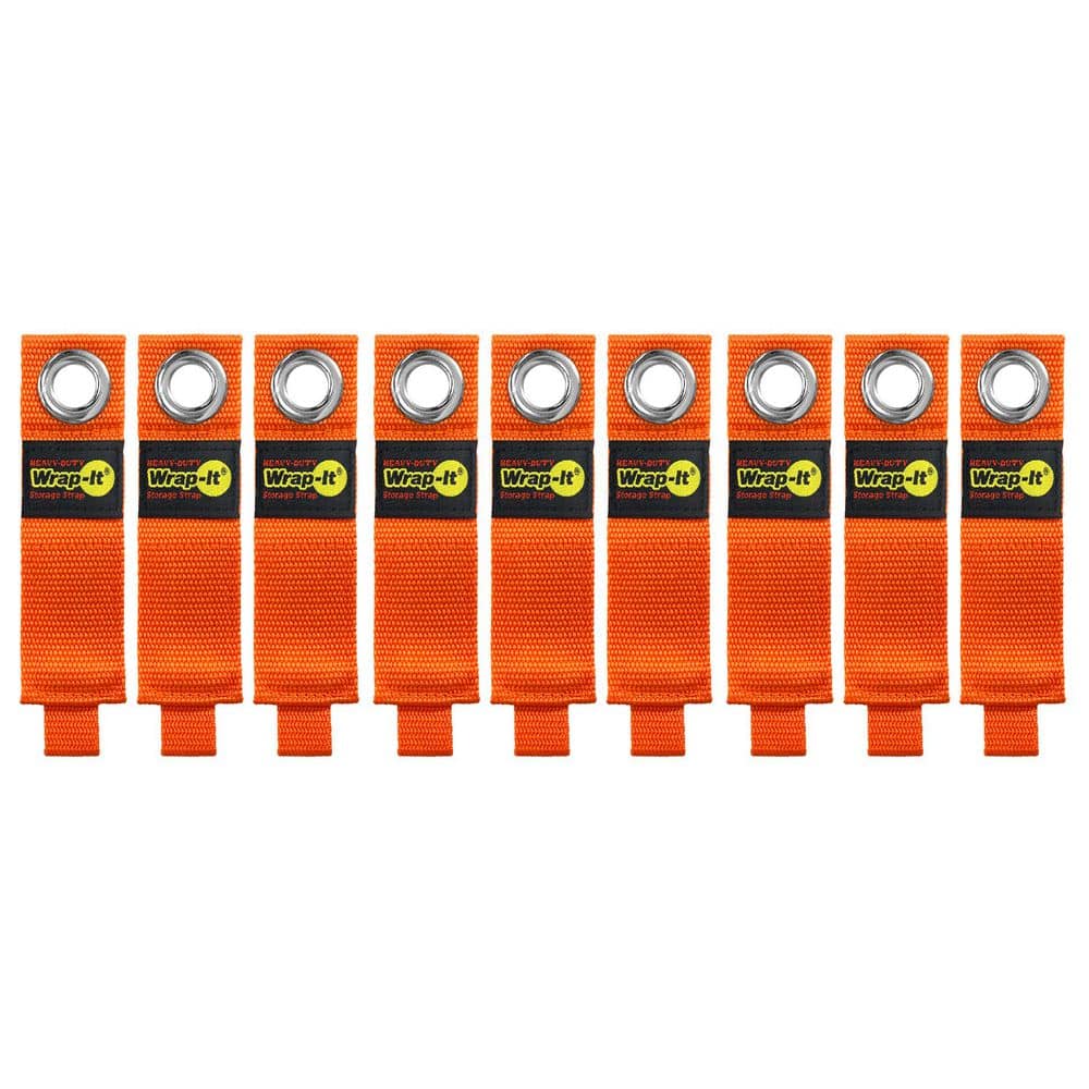 10 in. Blaze Orange Heavy-Duty Hanging Hook and Loop Straps with Grommet (9-Pack) price history on PriceWatchPro