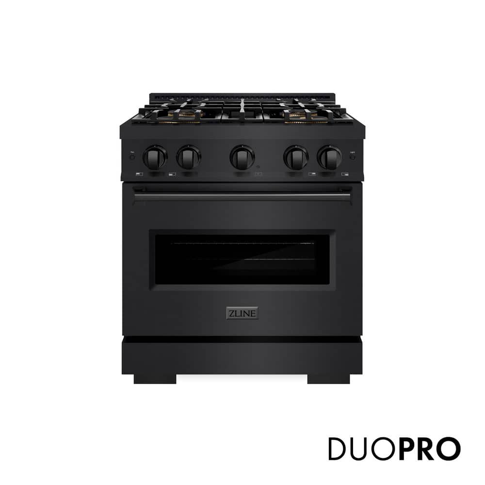 30 in. 4.2 cu. ft. Classic Gas Range with 4 Burner DuoPro Cooktop and Convection Gas Oven in Black Stainless Steel price history on PriceWatchPro