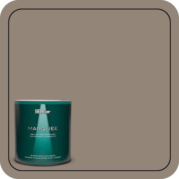 BEHR MARQUEE 1 qt. #N220-5 Ottertail One-Coat Hide Semi-Gloss Enamel Interior Paint & Primer