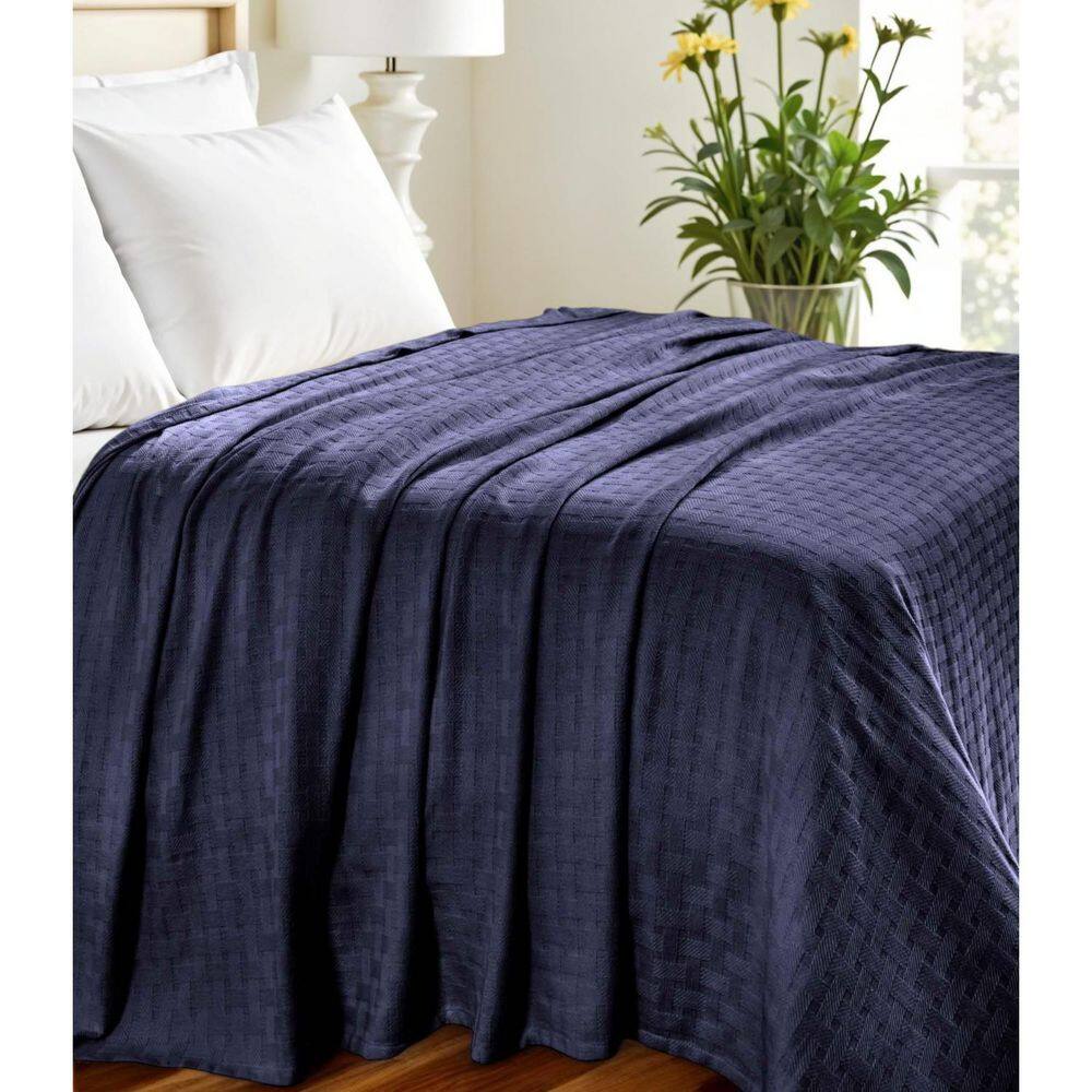 Navy Blue Geometric Cotton Throw Blanket price history on PriceWatchPro