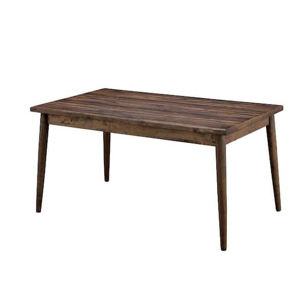 Benjara Eindride Mid Cent Modern Brown Wooden Dining Table