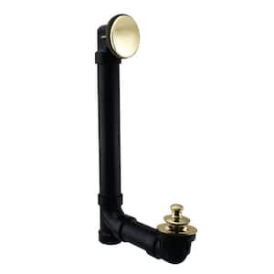 12 in. Sch. 40 ABS Bath Waste & Overflow Assembly with Illusionary Faceplate and Lift & Turn Drain Plug, Polished Brass